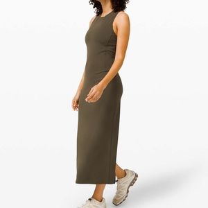 NWT Lululemon All Aligned Midi Dress Dark Olive